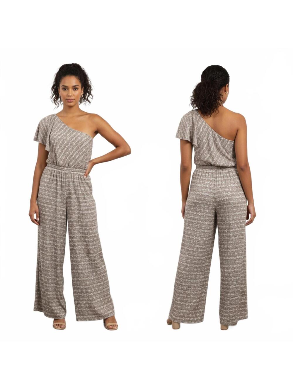 Jumpsuit Wide Leg Patterned Casual - Size small